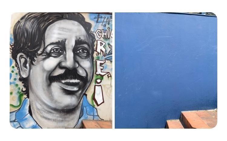Grafite com o rosto de Chico Mendes é apagado de espaço público em Rio Branco