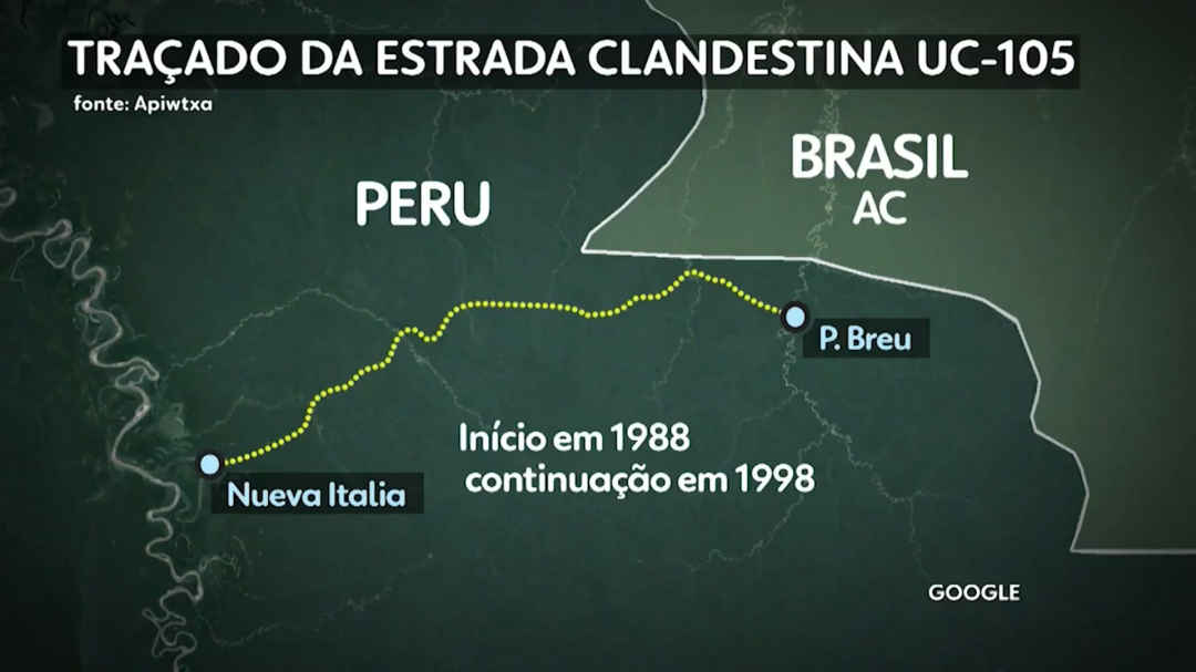 Indígenas denunciam desmatamento ilegal para construção de estrada próxima à fronteira entre Brasil e Peru