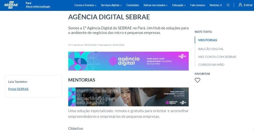 Sebrae Pará lança primeira agência digital do Brasil com serviços para micro e pequenas empresas