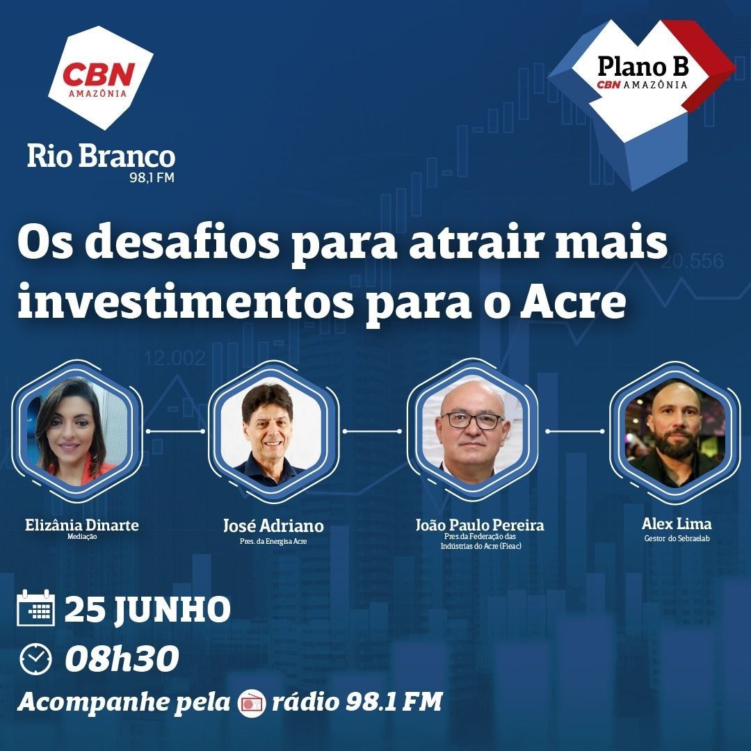 Primeira edição do Plano B aborda os desafios para atrair mais investimentos para o Acre