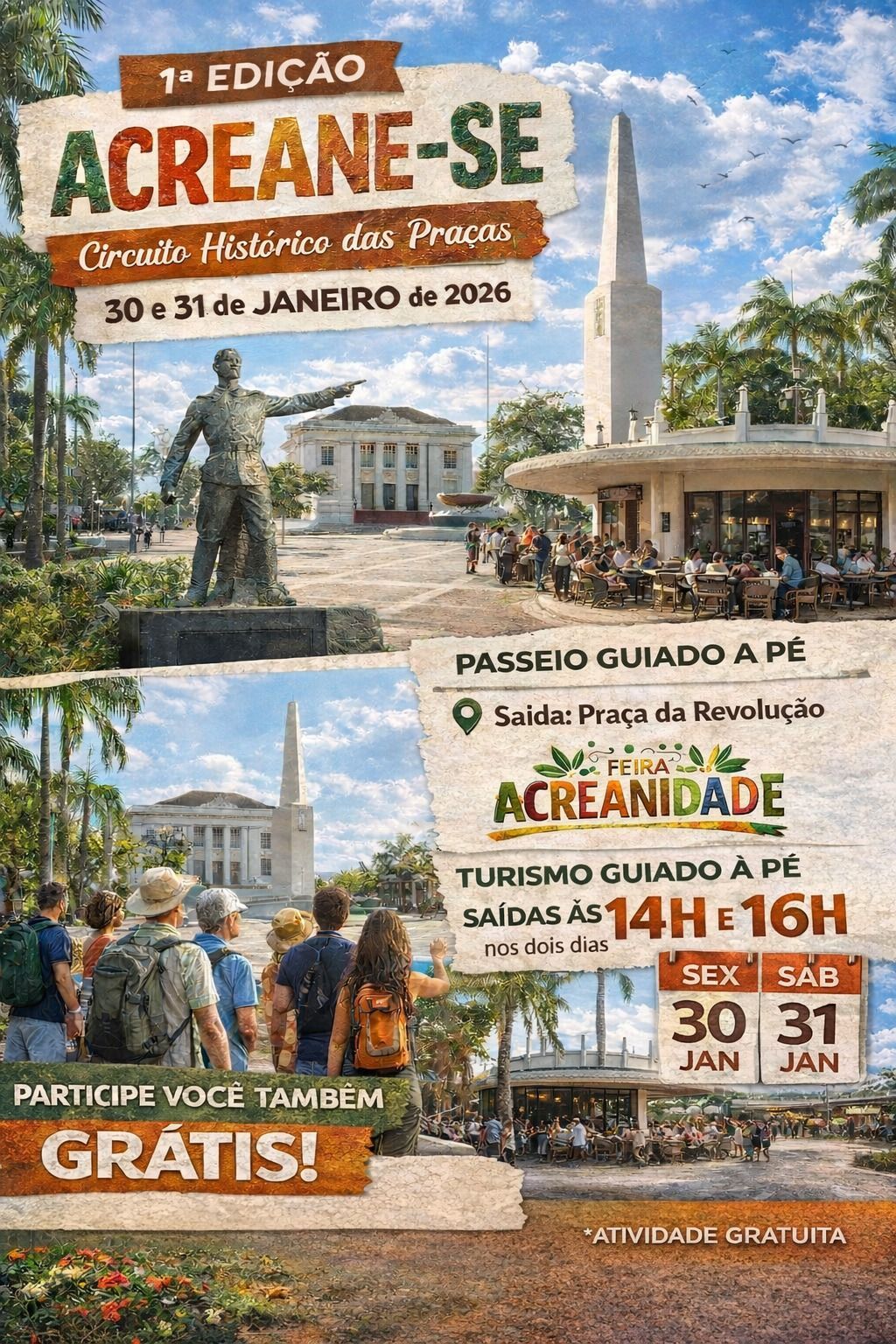 Circuito Histórico das Praças – Acreane-se convida moradores e visitantes a redescobrirem Rio Branco