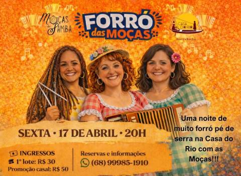 Moças do samba trocam o pandeiro pelo triângulo e estreiam no forró com show em Rio Branco